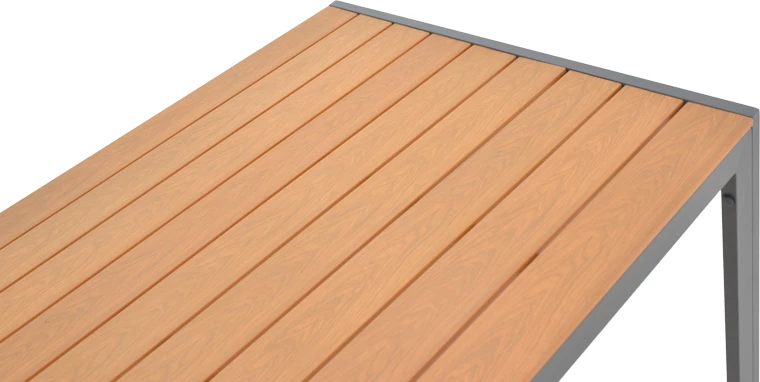 Tavolinë me karrige Savor-Nares set prej 7 copash alumini dhe ratan ngjyrë natyrale 180x90x72.5cm