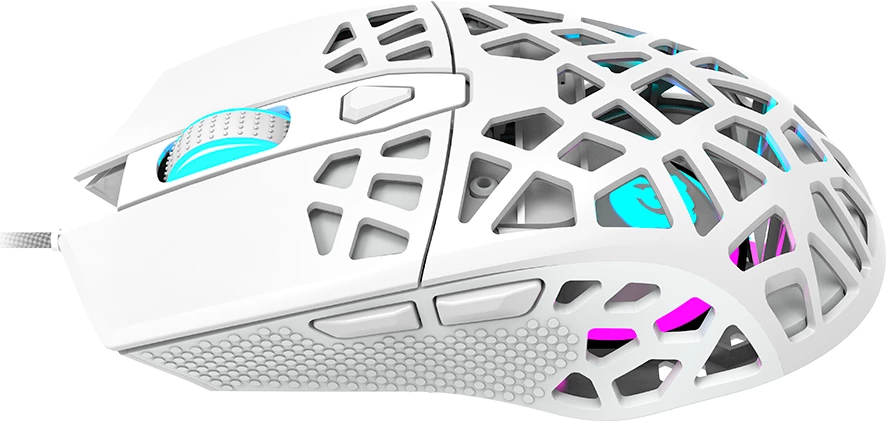Maus gaming CANYON Puncher GM-20 12000 DPI, RGB, me kabllo, 7 butona, i bardhë