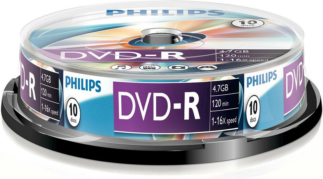 DVD-R Philips 4.7GB 16x, paketim 10 copë