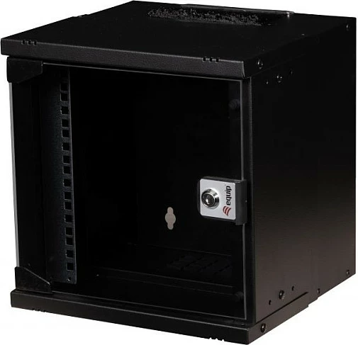 Rack muror EQUIP EWM-06-3030-B, 6U, 10", derë xhami me bravë, i zi