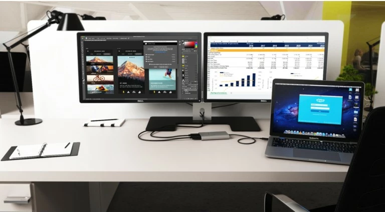 Adapter video I-Tec TB3 Dual DP, Thunderbolt 3, dy porta DP, gri