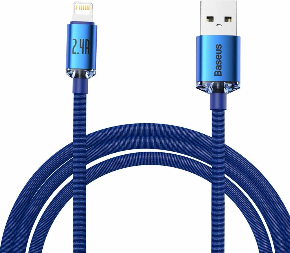 Kabllo USB-A në Lightning Baseus Crystal BSU3025BLU 2 m 2.4 A USB 2.0 blu