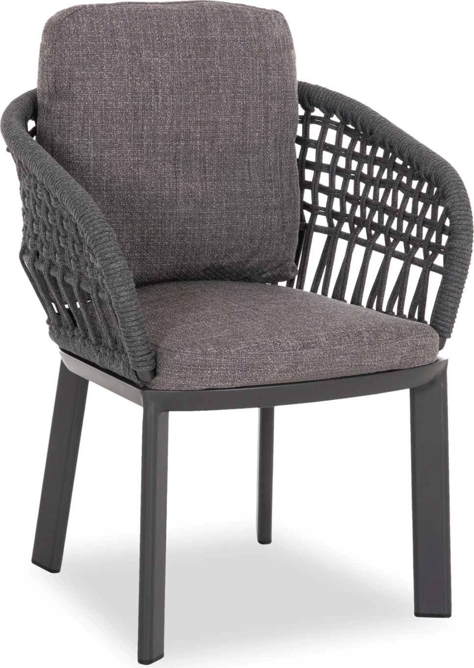 Karrige ngrënieje LADRIS, alumin ngjyrë qymyr, jastëkë, 65x66.5x78cm