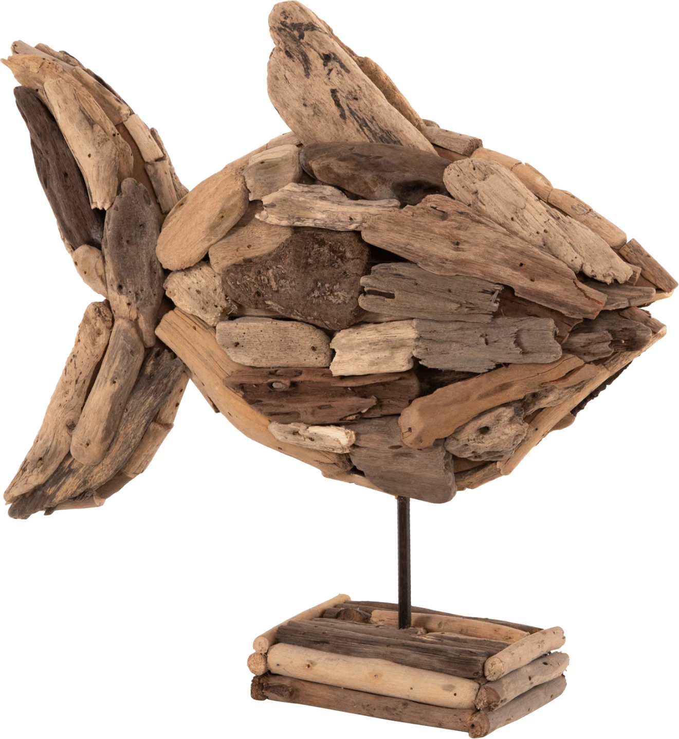 Dekor tavoline peshk, FH4271, dru natyral, 40x12x40 cm