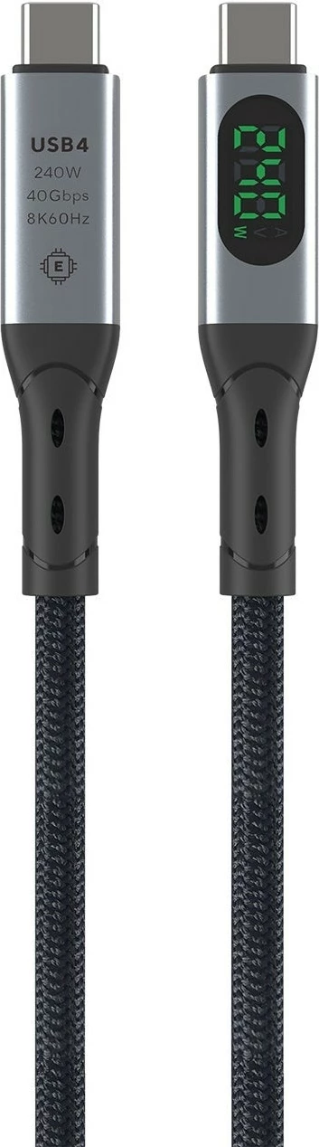 Kabllo USB4 4smarts DigitCord Enterprise 1.5m 240W, e zezë