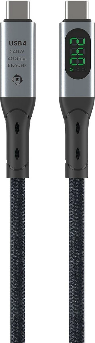 Kabllo USB4 4smarts DigitCord Enterprise 1.5m 240W, e zezë