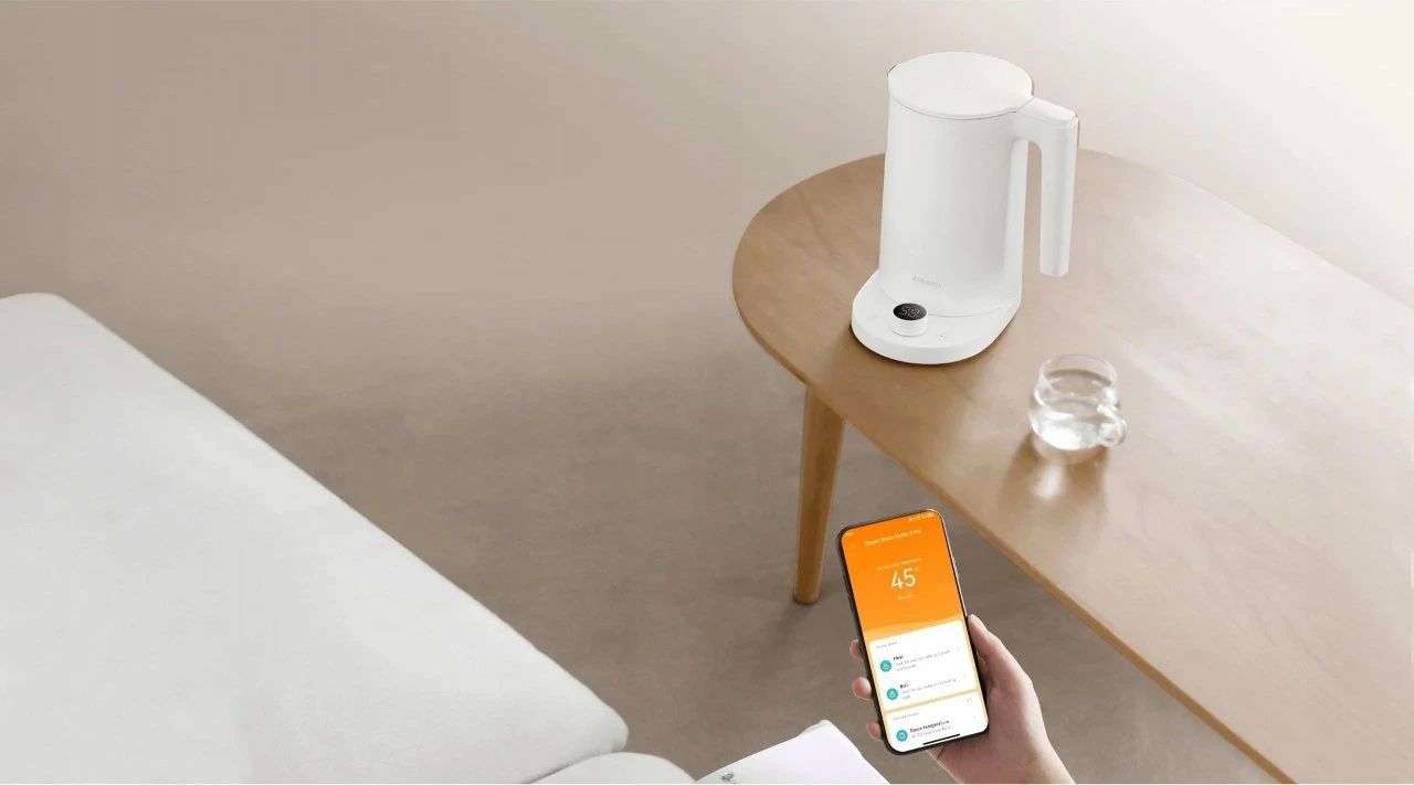Ibrik elektrik smart Xiaomi Smart Kettle 2 Pro BHR9107EU, 1.7 L, 1800 W, kontroll temperature 1°C, i bardhë