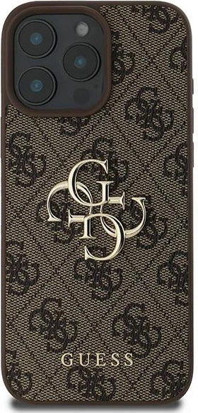 Mbështjellës Guess 4G Big Logo për iPhone 16 Pro, Kafe