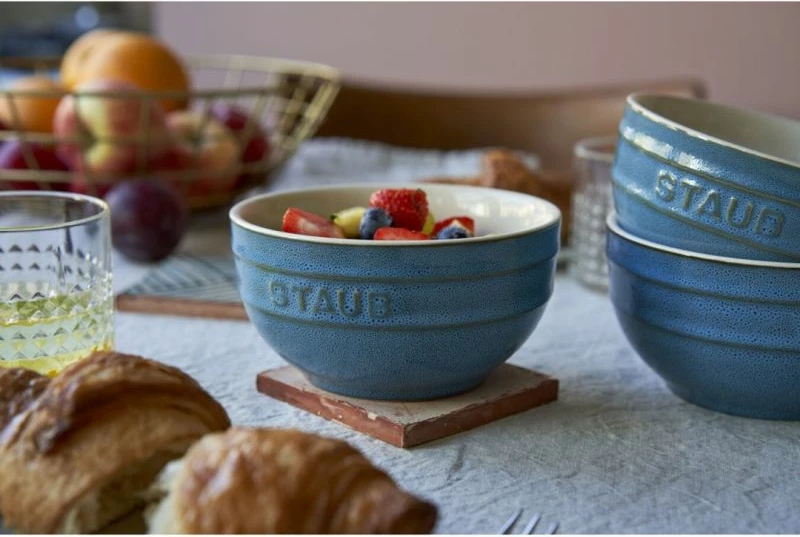 Set pjatash të rrumbullakta STAUB Ceramique 0.7 l, të kaltërta, 4 copë