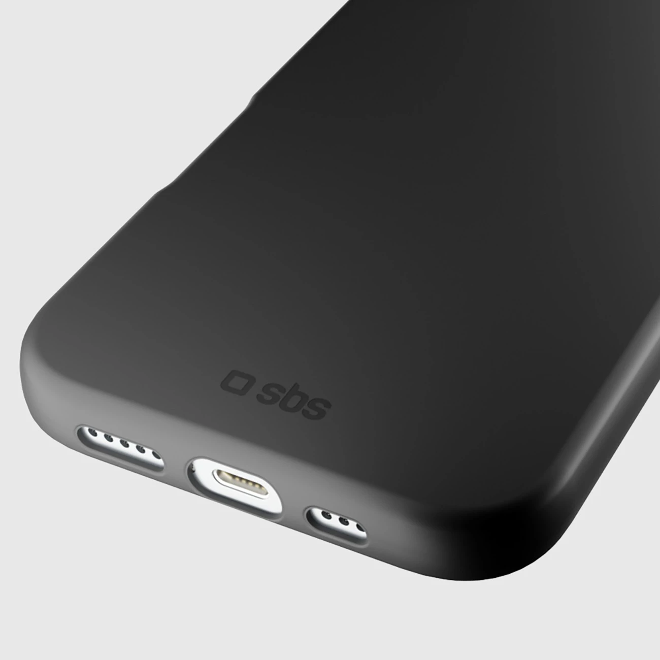 Mbështjellës SBS Instinct për iPhone 16, TPU me mikrofibër, i zi, me kuti