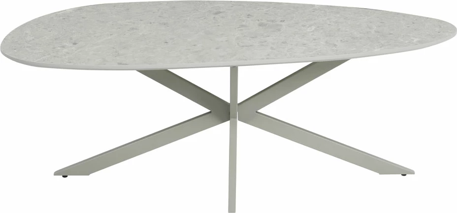 Tavolinë kafeje Caspian, ngjyrë gri me model mermeri latte, 120x60x43cm