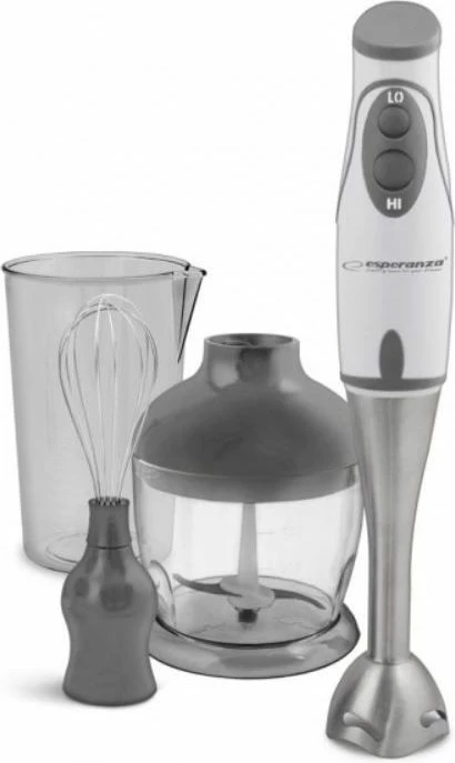 Blender dore Esperanza EKM003E 450W bardhë/gri set me enë 500 ml + enë grirëse 750 ml + rrahëse