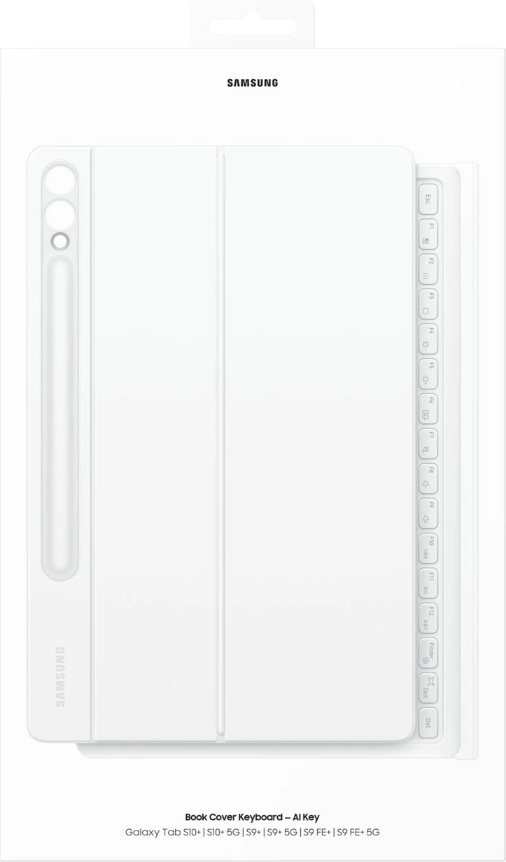 Mbështjellës tastierë Samsung EF-DX825, QWERTZ, gjermanisht, Touchpad, Galaxy Tab S10+ / S9+ / S9 FE+, bardhë
