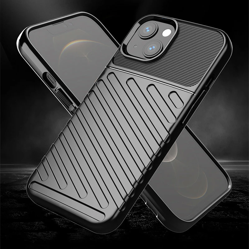 Mbështjellës Hurtel Thunder Case për iPhone 13 mini, TPU, i zi
