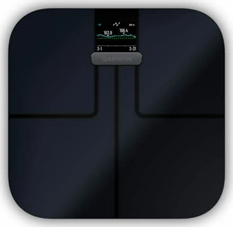 Peshore banjoje Garmin Index S2, 180 kg, me BMI/yndyrë/ujë/muskuj/kocka, me aplikacion, e zezë
