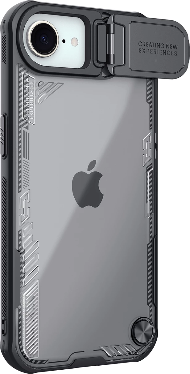 Mbështjellës Nillkin Iceblade Prop për iPhone 16e, me kapak kamere dhe stand, i zi