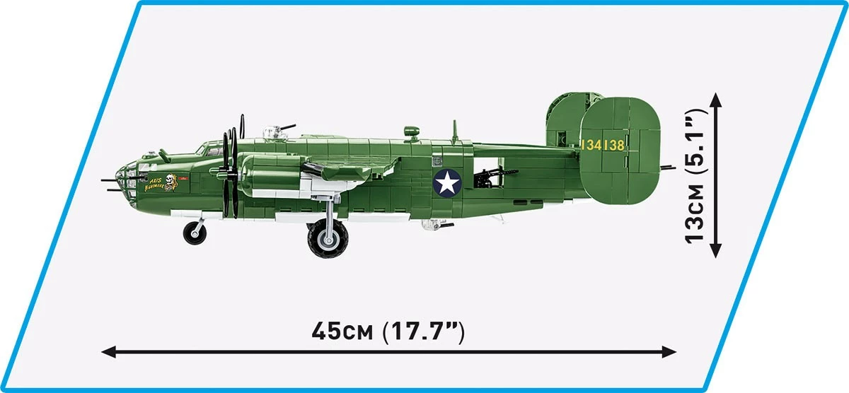 Set ndërtimi Cobi Klocki COBI-5739, B-24D Liberator, 1445 pjesë, Jeshile, me 2 figurina
