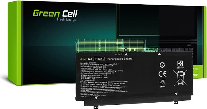 Bateri laptopi Green Cell SH03XL, 4200mAh 11.55V, për HP Spectre, e zezë
