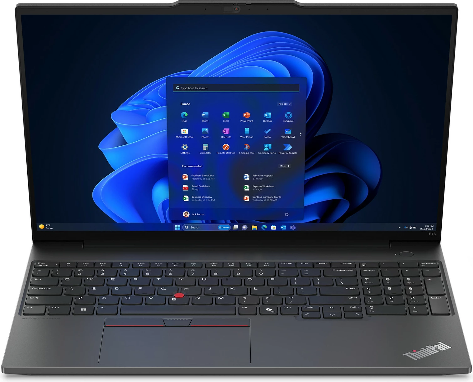 Laptop Lenovo ThinkPad E16, Intel Core Ultra 7, 32 GB, 1 TB, 16", Windows 11 Pro, e zezë