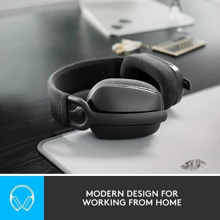 Kufje wireless Bluetooth LOGITECH Zone Vibe 100 981-001213, over-ear, mikrofon palosës me noise-cancelling, 40 mm, deri 20h bateri, Graphite