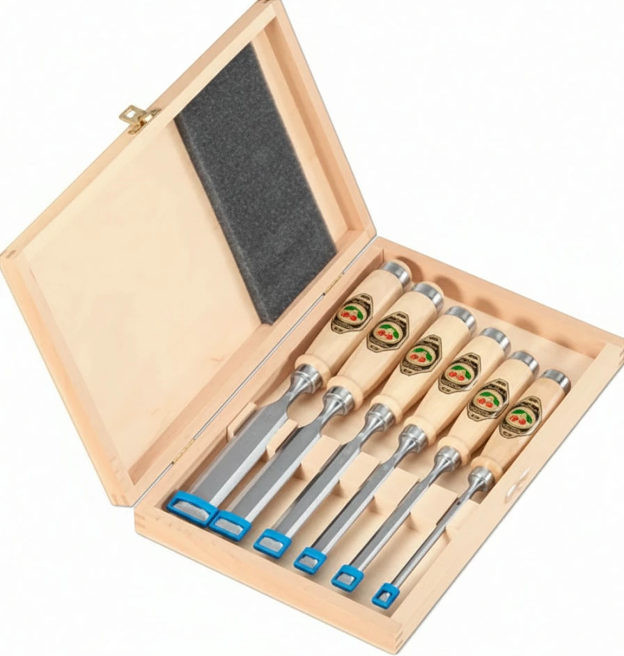 Set daltash për dru Kirschen 1101 HK, 6 copë, me kuti druri