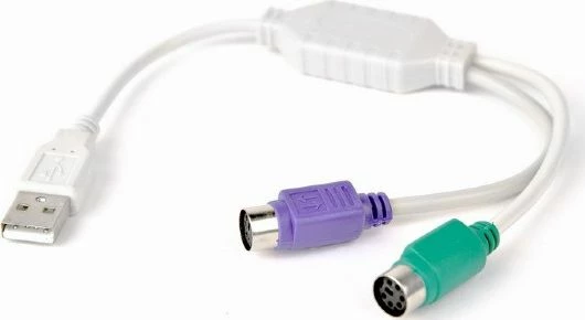 Adapter USB në PS/2 Gembird UAPS12, 2x PS/2, USB 2.0, i bardhë