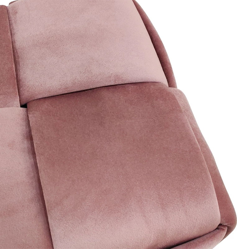 Tabure Jisko, kadife ngjyrë mollë e kalbur, 38x38x40cm