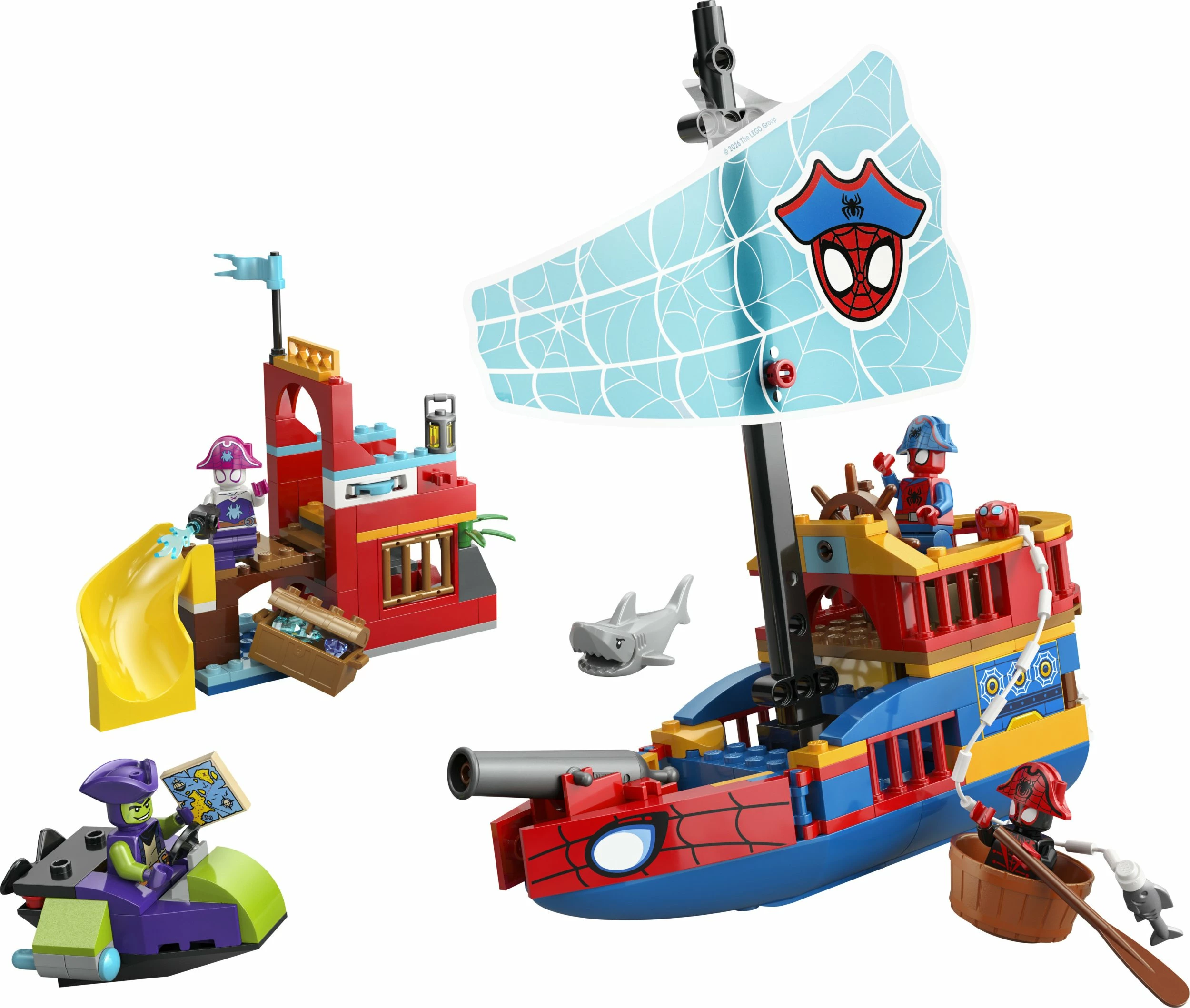 Set ndërtimi LEGO Marvel Team Spidey Pirate Ship 11208, 201 copë, 4+