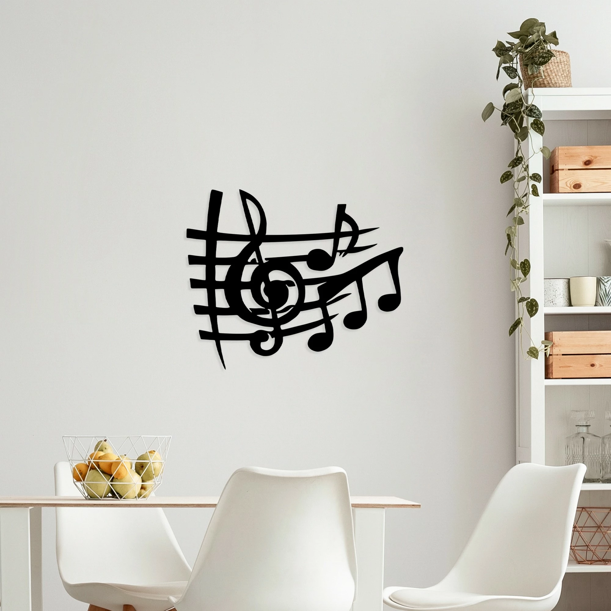 Aksesor dekorativ metalik për mur, Wallity, muzikor 3