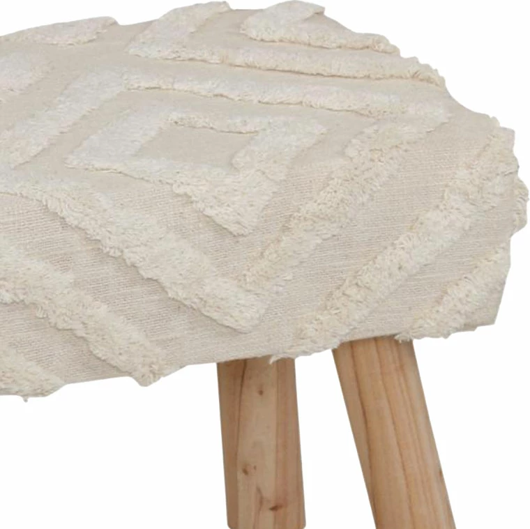 Karrige për bar Shep Inart, pambuk 100%, ngjyrë e bardhë, dru eukaliptusi, 60x30x40cm