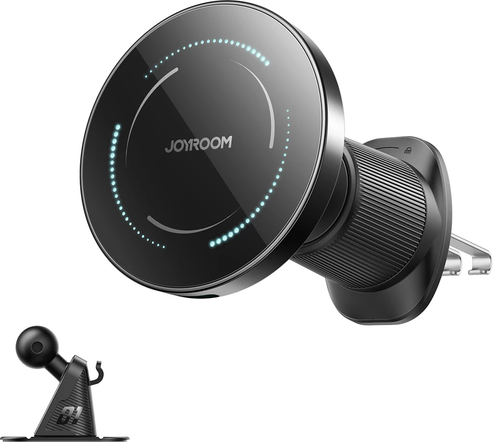 Mbajtës magnetik për celular Joyroom JR-ZS502 me karikim wireless 15W, i zi