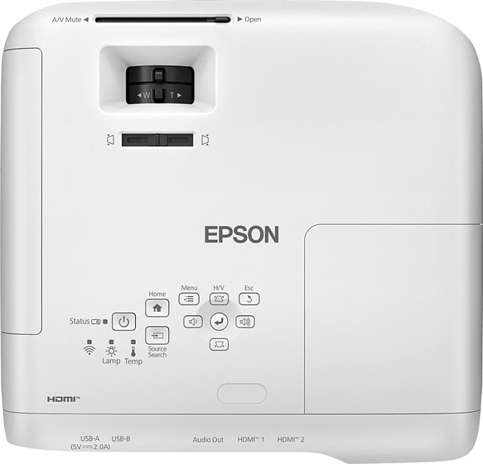 Projektor Epson EB-FH18, Full HD 1920x1080, 4100 lumen, 3LCD, Wi‑Fi/Miracast, altoparlant i integrum, i bardhë