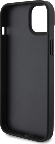 Mbështjellës Ferrari Twist Metal Logo për iPhone 15 Plus, e zezë