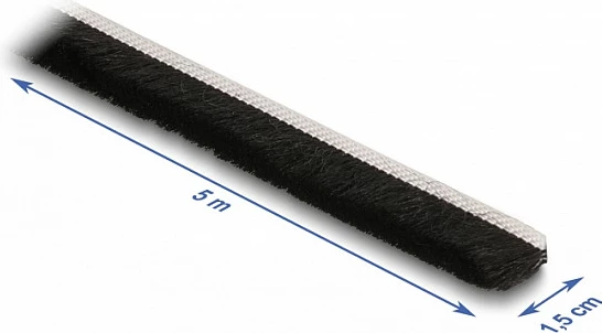Shirit izolues me furçë vetë-ngjitës DeLOCK 15 mm, 5 m, i zi