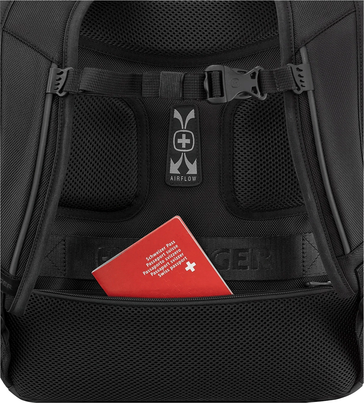 Çantë shpine Wenger Legacy Black Series 16 inç, e zezë