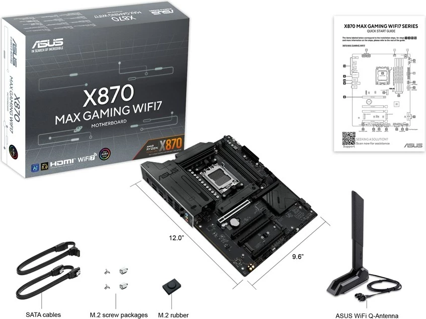Pllakë amë ASUS X870 MAX GAMING WIFI7, Socket AM5, ATX, Multikolor