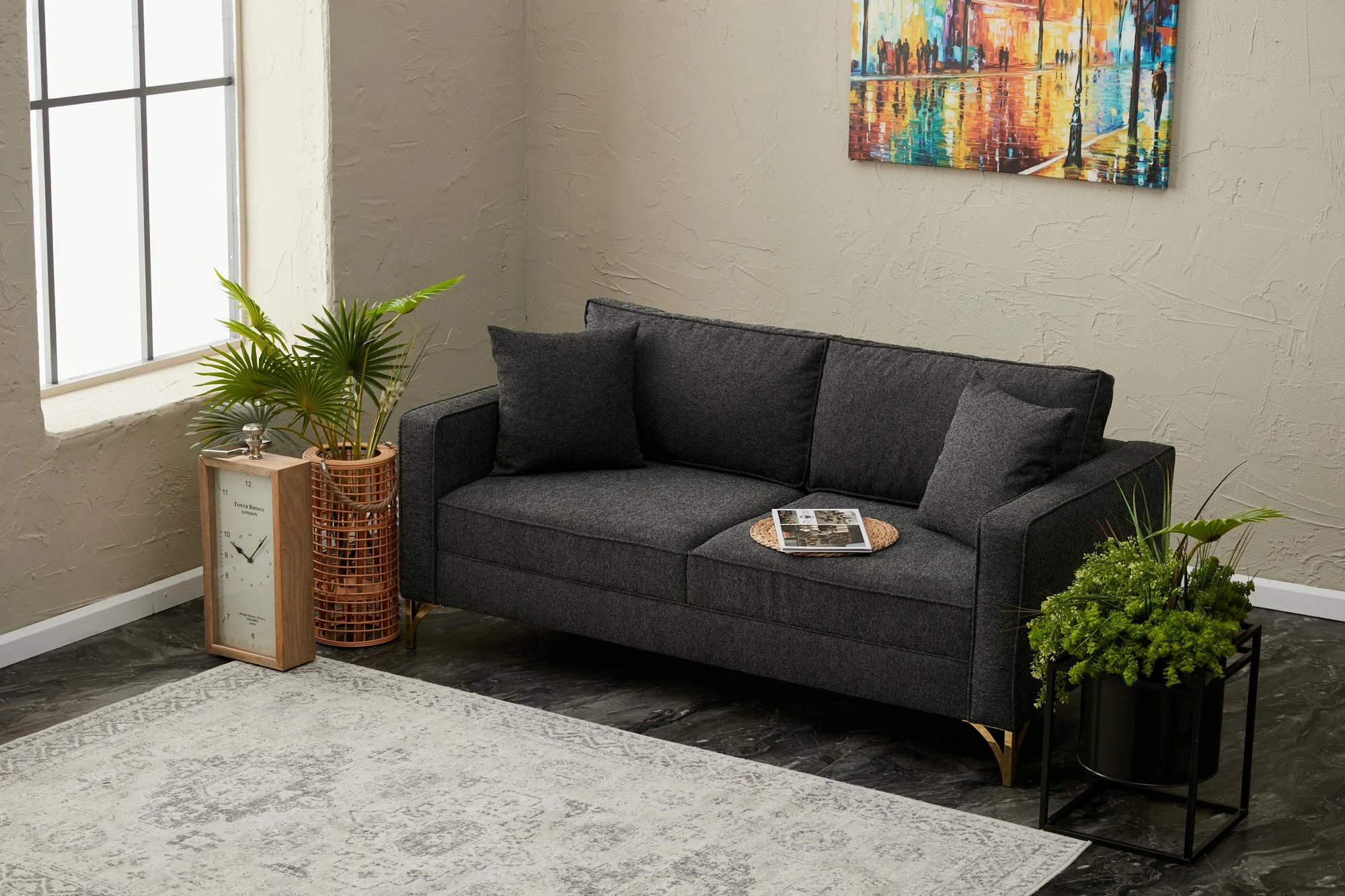Divan dy-vendësh Atelier del Sofa, Berlin, antracit, ar