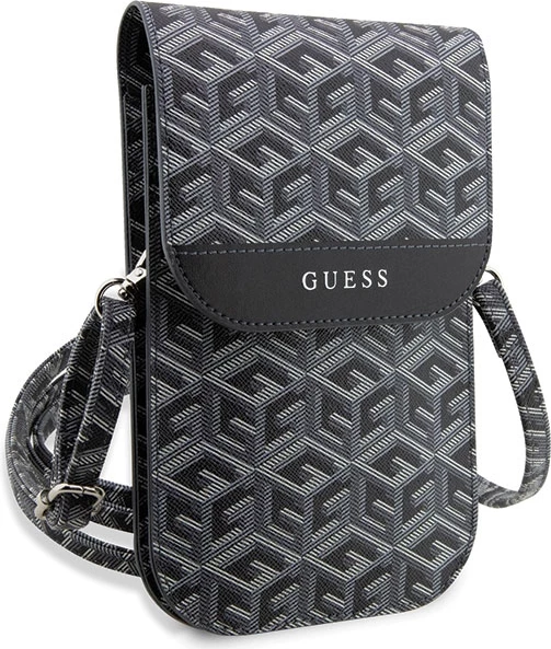 Çantë për celular Guess G Cube Stripe, lëkurë ekologjike, e zezë