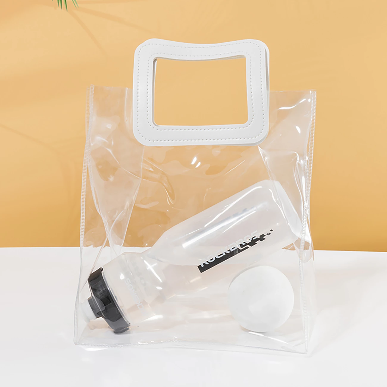 Bidon biçiklete Rockbros Sports Bottle 750 ml, PP, transparente me grykë të zezë