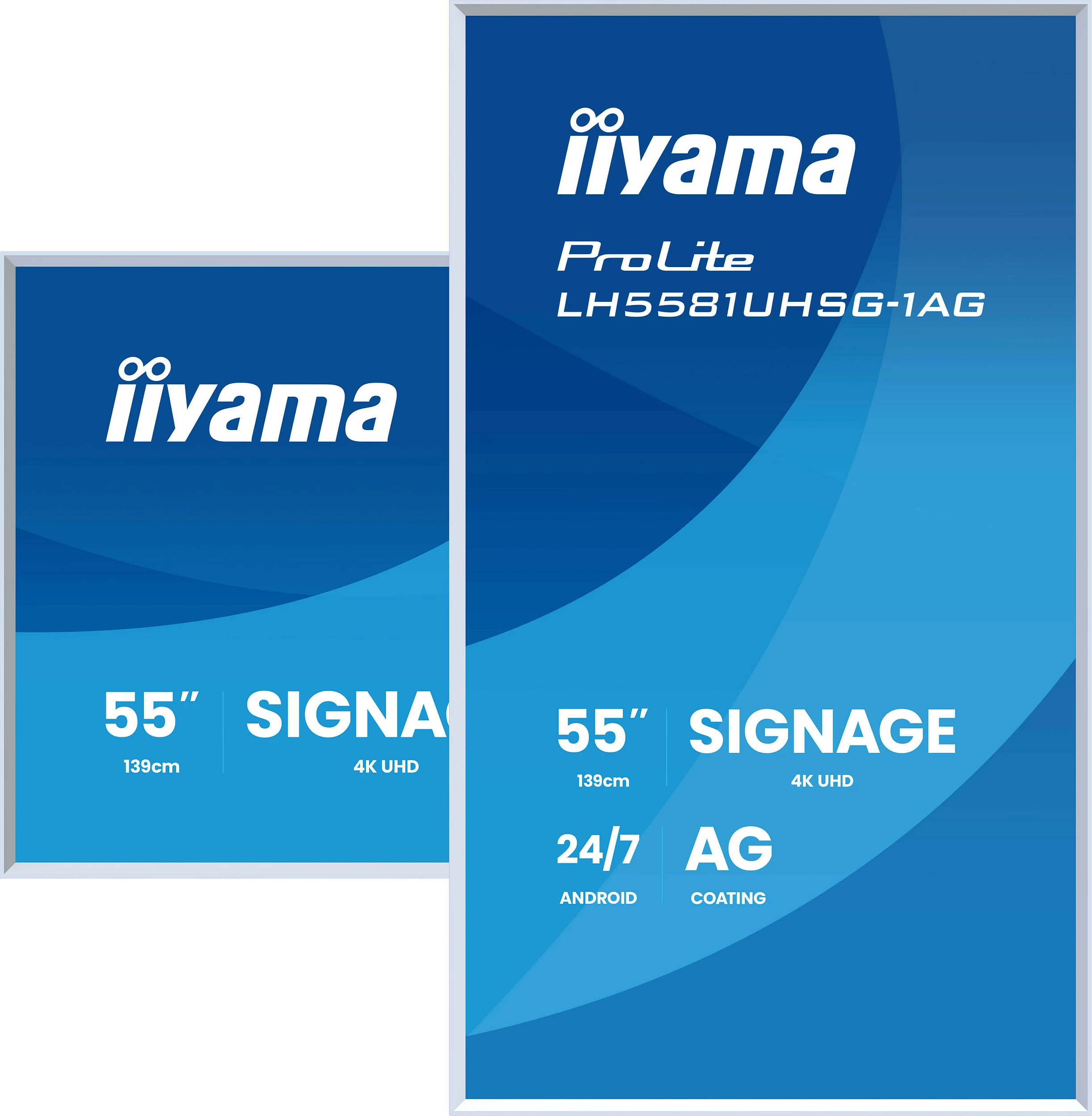 Ekran Digital Signage iiyama ProLite LH5581UHSG-1AG, 55", 4K UHD, Wi-Fi, 24/7, kornizë e bardhë
