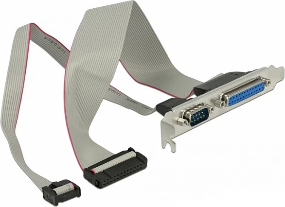 Braket slot DeLOCK 85644, Serial (COM) + Paralel (LPT), zi/gri