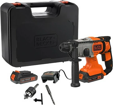 Çekiç elektrik Black & Decker BCD900E2K-QW, 18V, 2.5Ah, SDS Plus, me valixhe, portokalli/zezë