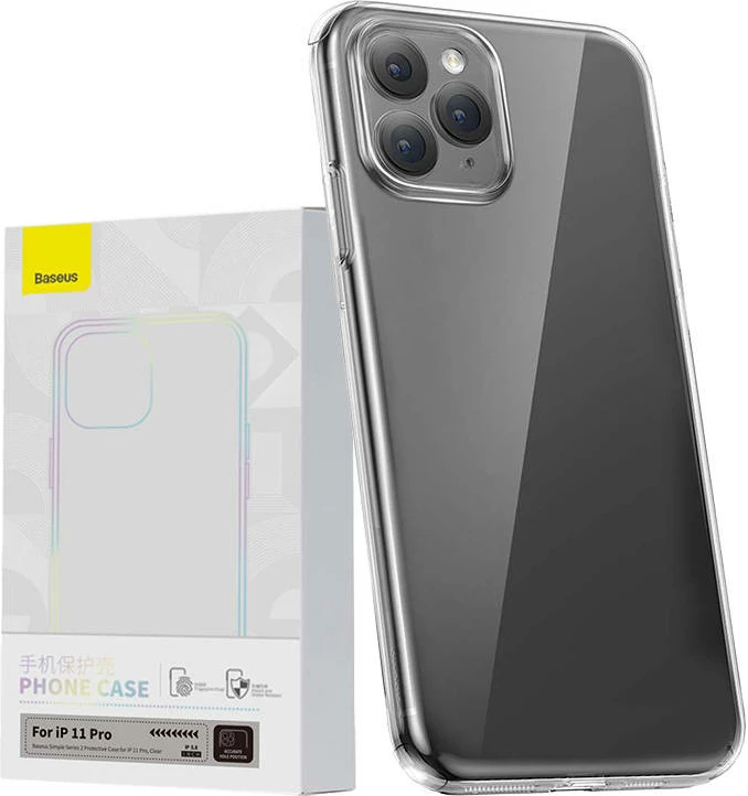 Mbështjellës Baseus Simple për iPhone 11 Pro, transparent