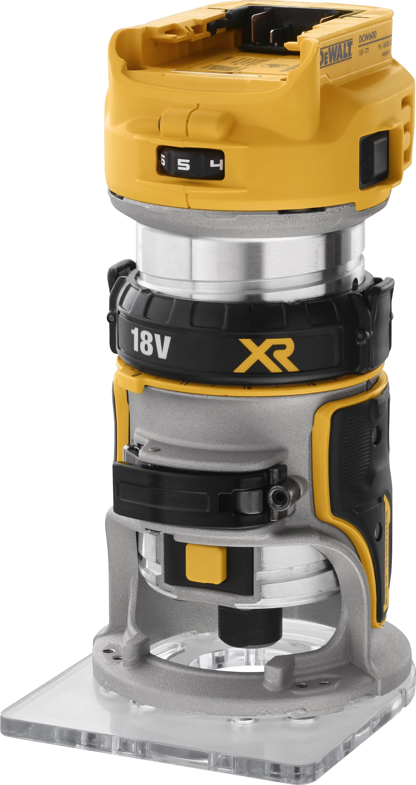 Rezkar aku Dewalt DCW600N 18V XR BL, kolletë 8 mm, verdhë/zezë