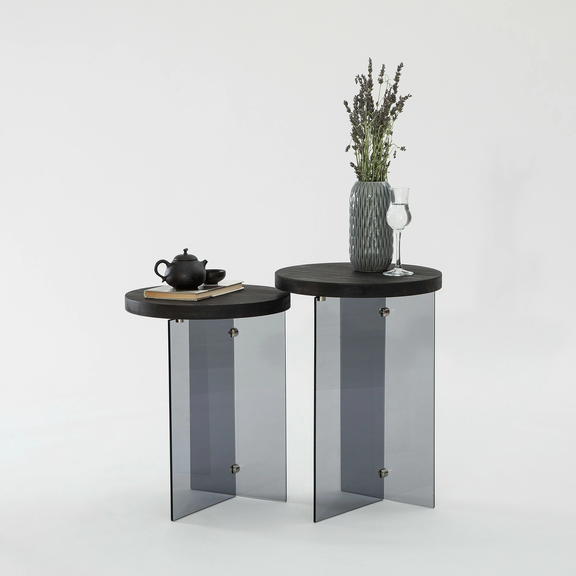 Set tavolinash kafeje Serenity 2, ngjyrë antracit, gri e errët, Skye Decor