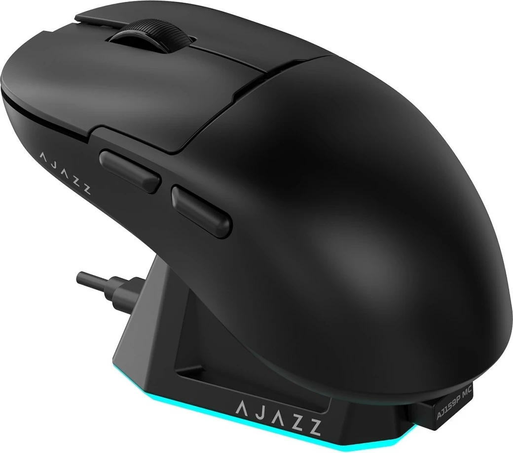 Maus pa kabllo Ajazz AJ159P, sensor PixArt PAW3311, 12000 DPI, stacion karikimi, i zi