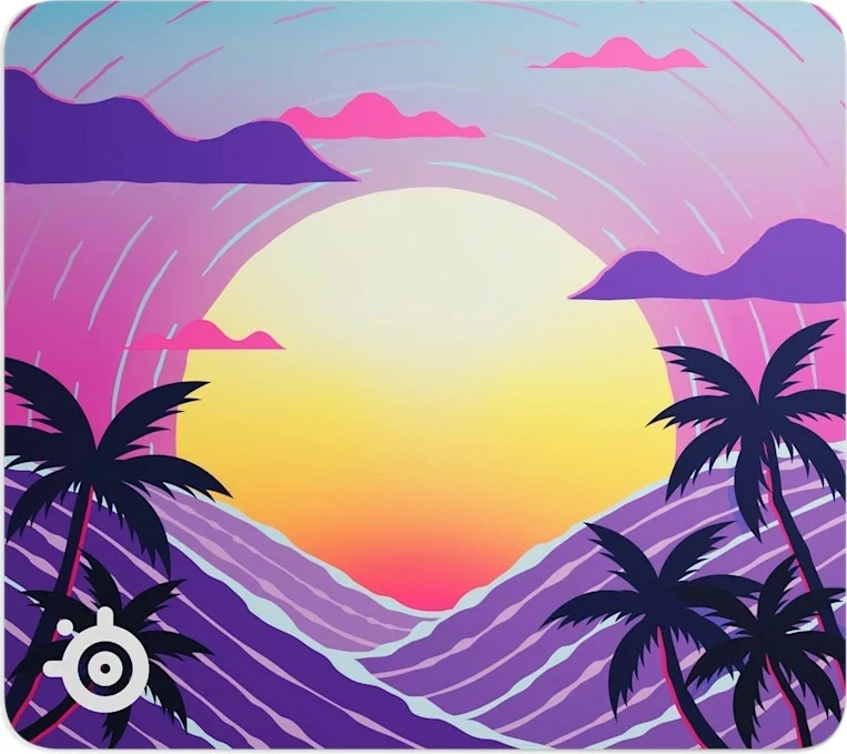 Mauspad SteelSeries QcK L Neon Sunset, 450x400mm, 2mm, shumëngjyrësh