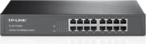 Switch TP-LINK TL-SF1016DS, 16-port 10/100Mbps, rackmount/desktop, fanless, i zi, set me kit montimi