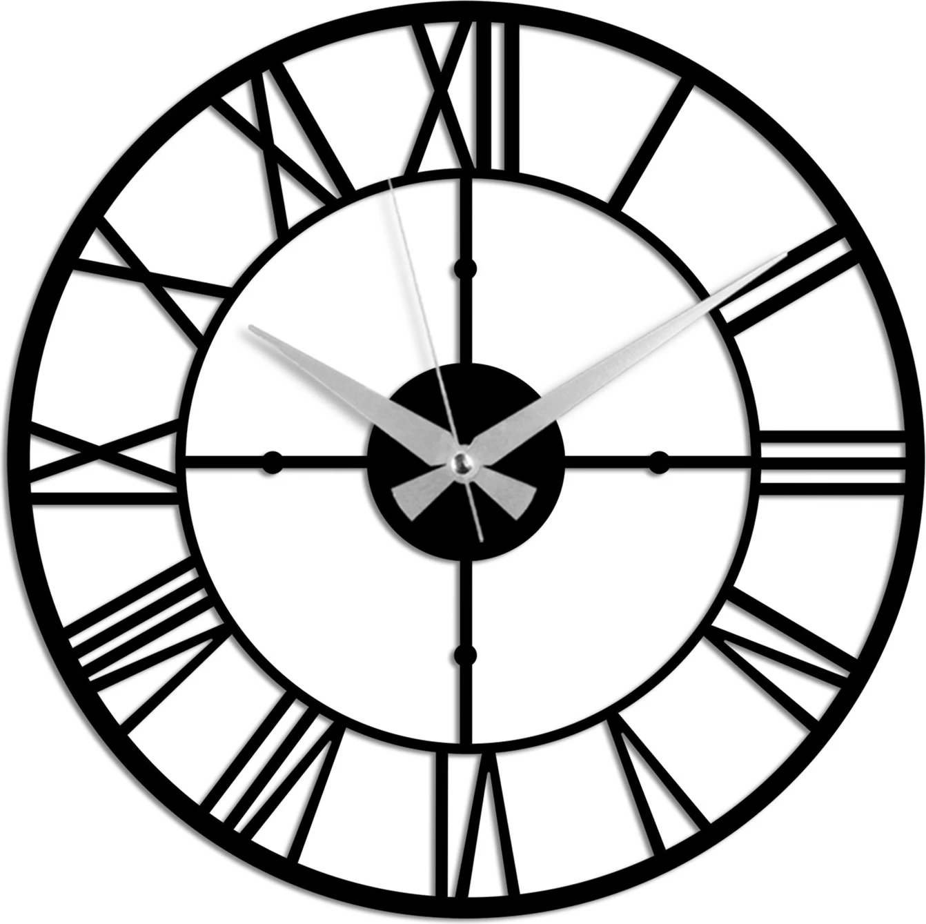 Orë muri dekorative prej metali, Wallity, klasike, e zezë