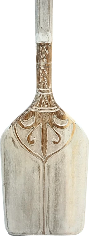 Dekor lopatë muri Boon, dru mahagoni, ngjyrë e bardhë-natyrale, 20x3x120cm